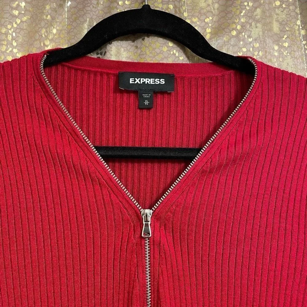 Express red ribbed